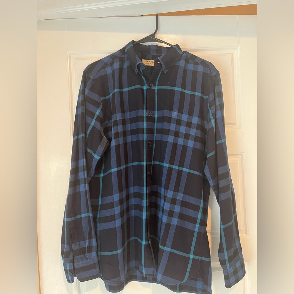 Burberry plaid button up shirt